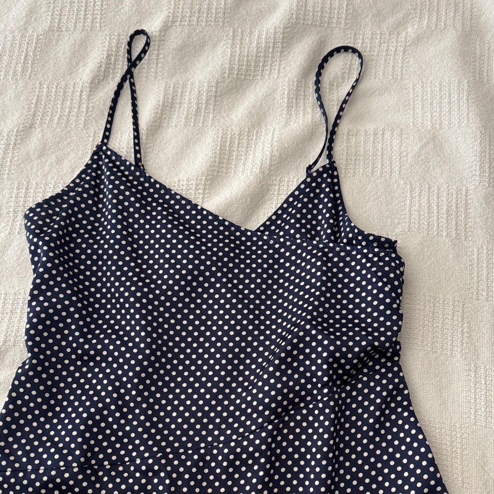 Nasty gal Polka Dot Spaghetti Strap Dress with high slit